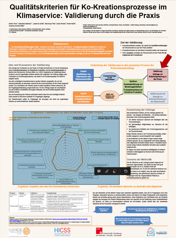 Qualitätskriterien für Ko-Kreationsprozesse im Klimaservice: Validierung durch die Praxis (Poster, screenshot)